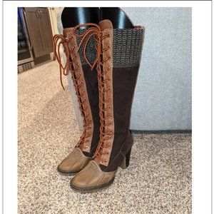 Tommy Hilfiger Tall Suede Lace up Boot - size 6.5